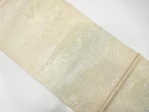 アンティーク　絵皿に花鳥模様織出し袋帯（材料）